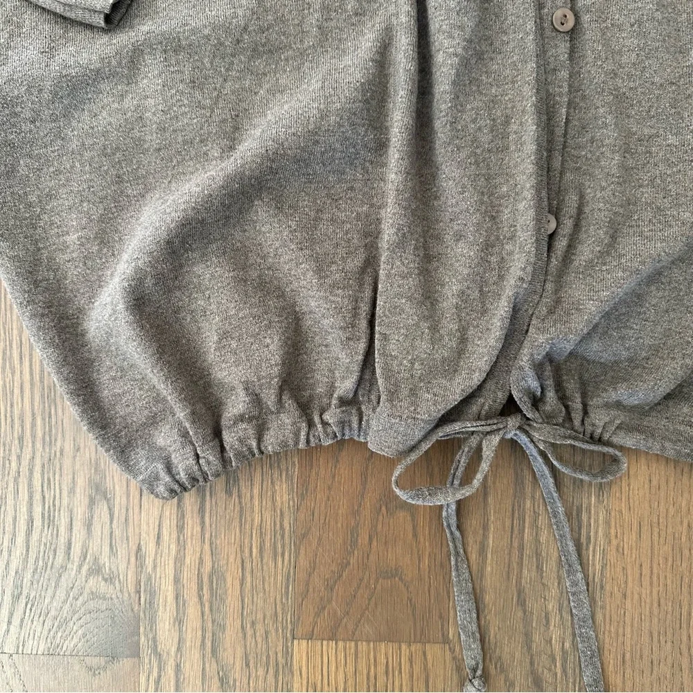 Oska Cashmere Blend Drawstring Waist Oversize Cardigan Sweater Light Brown Large